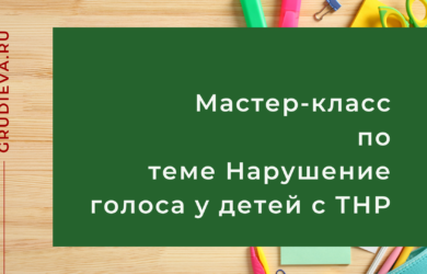 Мастер-класс по теме Нарушение голоса у детей с ТНР